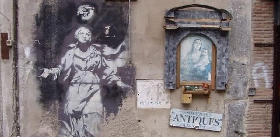 Madonna con Pistola, Banksy Napoli