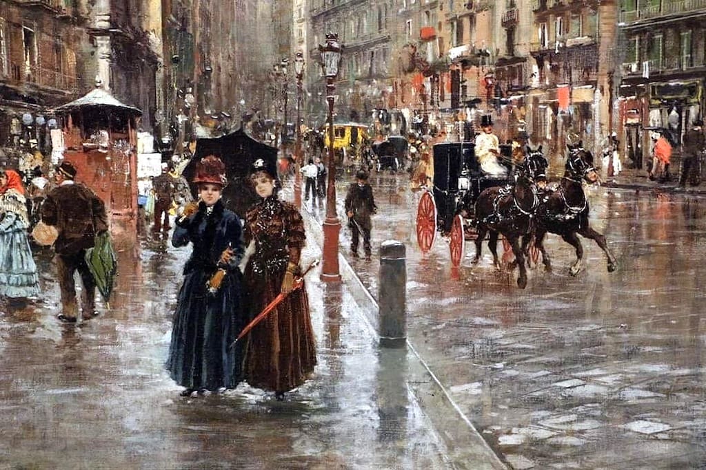 Via Toledo, impressione di pioggia , Carlo brancaccio