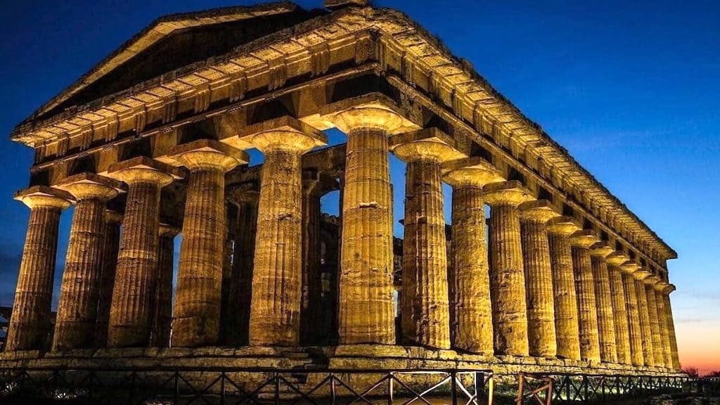 Paestum by night
